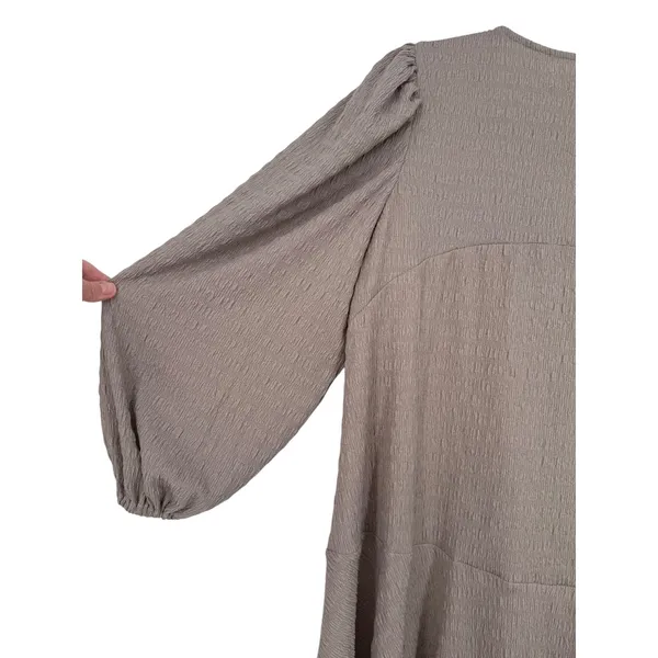 NWT Free People FP Beach Anderson‎ Mini Dress City Fog Taupe Long Sleeve Size XS - Image 12