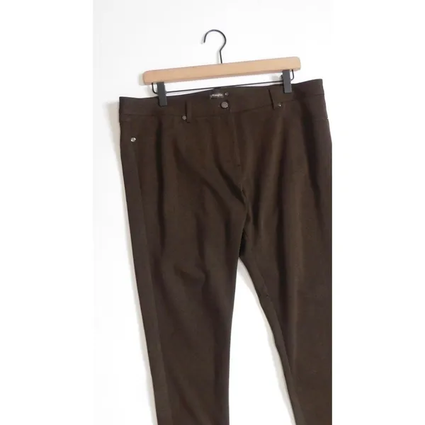 J. MCLAUGHLIN Brown Becca Tapered Trousers Pants Stretch Pockets Legging Size 14 - Image 3