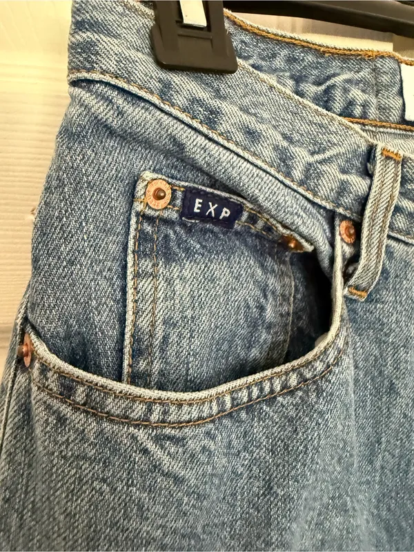 Vintage Express Women's Blue Jeans Straight Skinny High Waisted Size 7/8 Long - Image 4