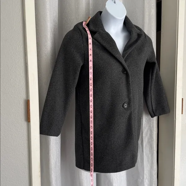 Zara Gray Wool Blend Coat Sz: M - Image 3