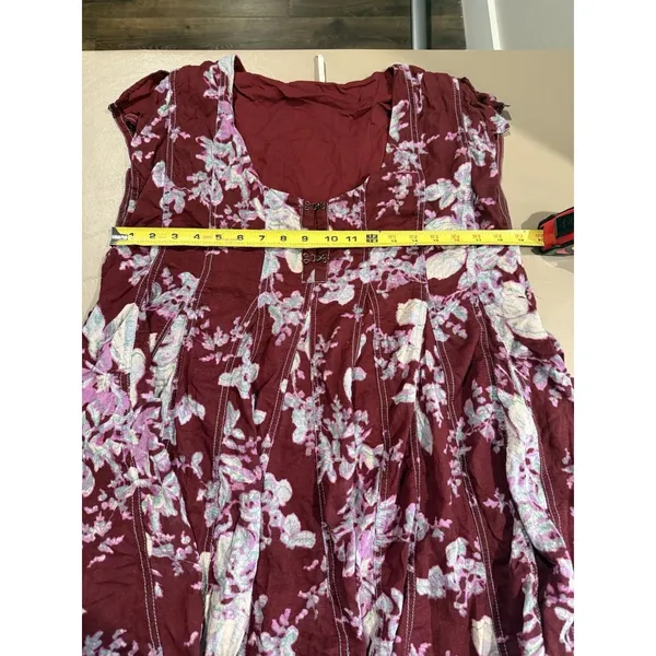 Free People Sully Babydoll Dress Women’s Small Burgundy Cottagecore Coquette - Image 7