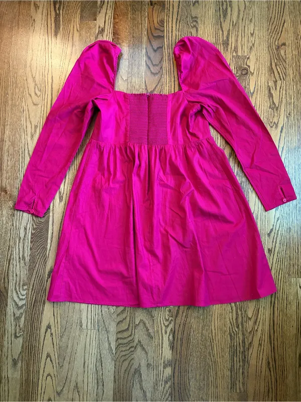 Reformation Farley Dress Corvette Hot Pink Mini Babydoll Size 10 - Image 5