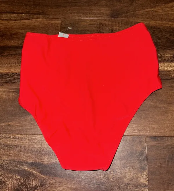 Aerie NWT Red High Waisted Bikini Bottom in Size Medium - Image 8