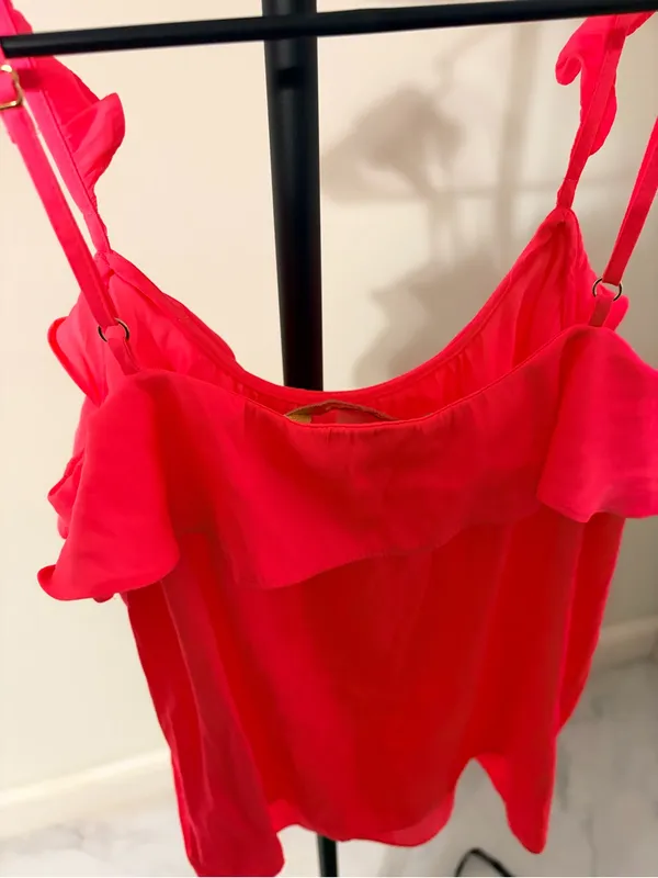 Lilly Pulitzer Hot Pink Ruffle Strap Camisole - Image 6