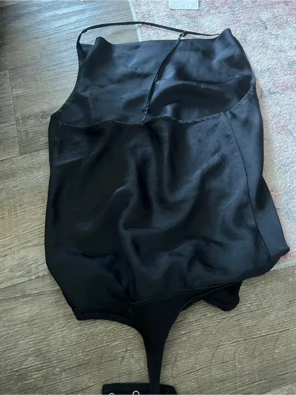 Abercrombie Black Satin Bodysuit size xs - Image 8