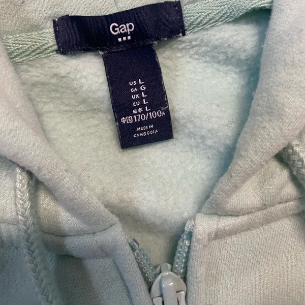 Women’s GAP Logo Zip-Up Hoodie, Mint Green - Image 3