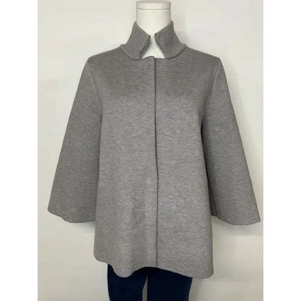 Moth Anthropologie Grey Chartreuse Open Front Knit Jacket Cardigan Medium - Image 2