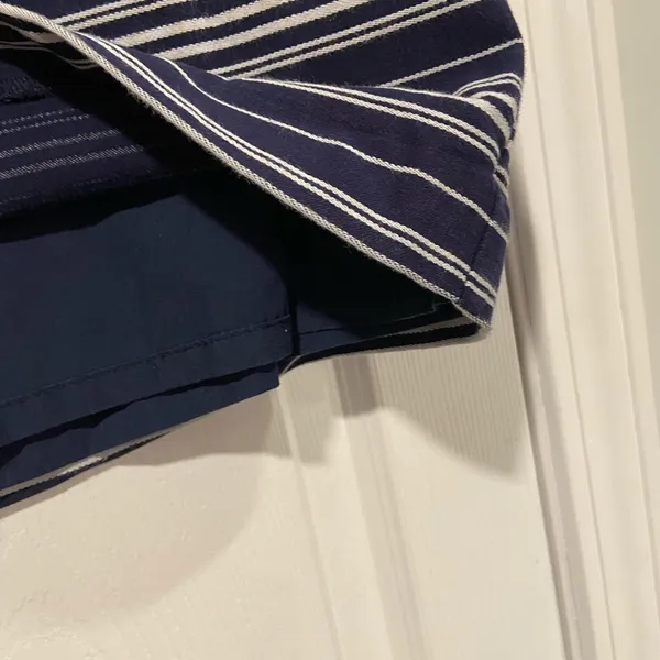 Loft Size 4 Navy Blue White Sailor Stripe Gold Button Cotton Stretch Mini Skirt - Image 3