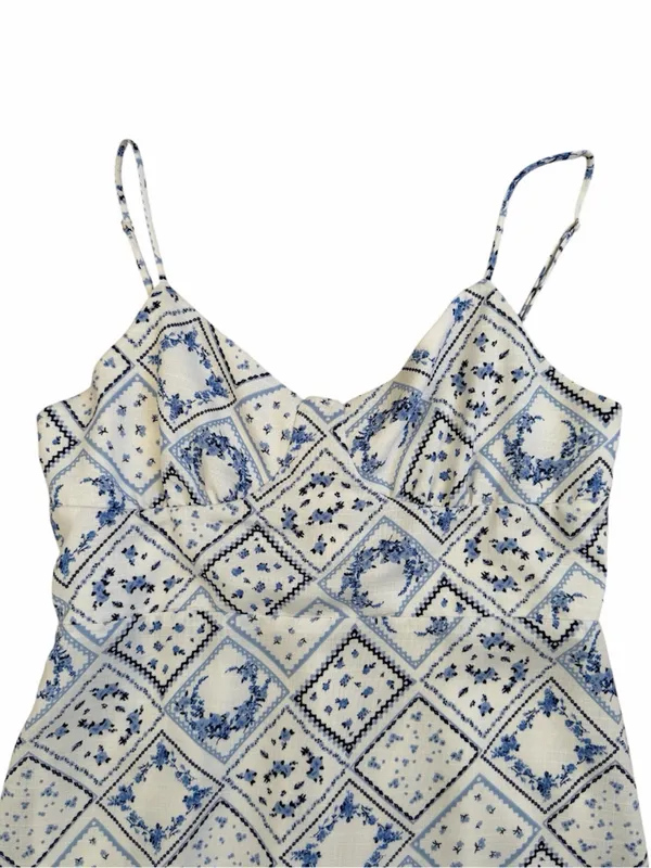 Altar’d State Blue & White Tile Print Dress - Image 4