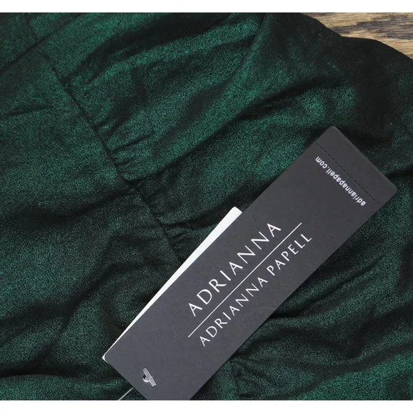 Adrianna Papell Womens Babydoll Metallic Halter Dress AD3D105594 Emerald Green 4 - Image 3