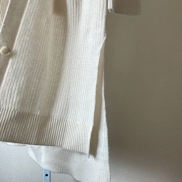 Vince 100% cashmere beautiful off white ribbed long cardigan - Image 12