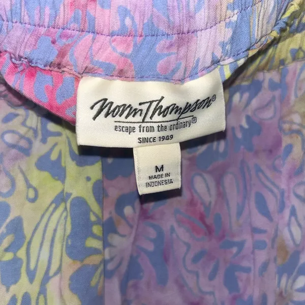 Norm Thompson Pull On Tie Dye Ombre Mix Floral Print Maxi Shirt - Image 3