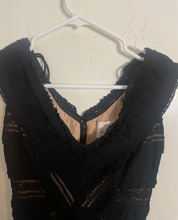 Black Lace Mini Dress - Image 3