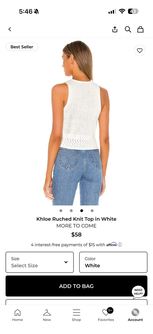 More to Come Revolve White Knit Top Size Small - Image 3