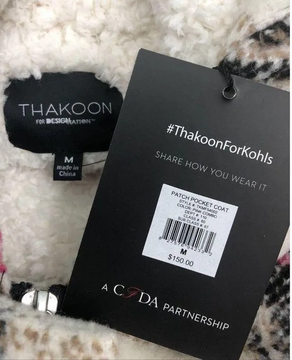 NWT Women's Thakoon for DesigNation Kohl's Plaid Hooded Flannel Coat Sz Medium - Image 12