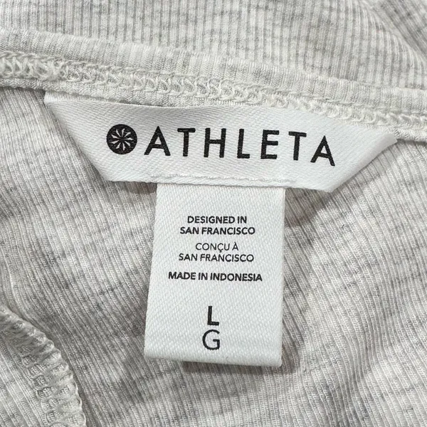 Athleta Grey Ribbed Tank Top Athletic Women’s Large - Image 2