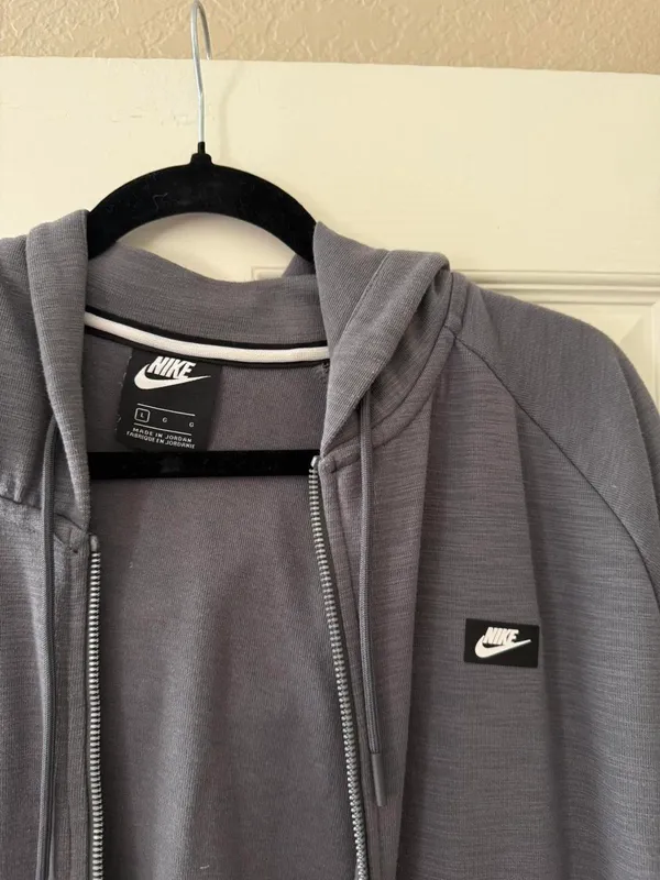 Nike Grey Zip Up Hoodie - Image 2