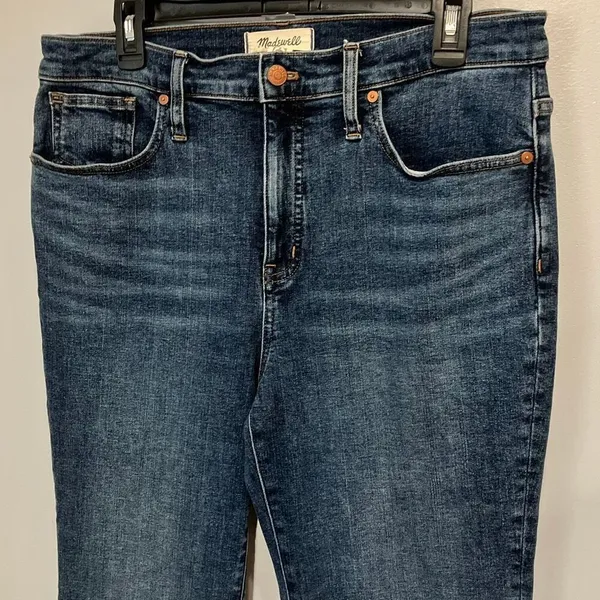 Madewell Dark Wash Skinny Flare Jeans Size 31 High Rise Non Ripped #782 - Image 2