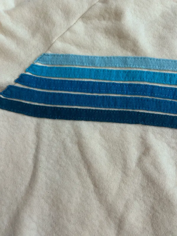 Aviator Nation 5 stripe Vintage White and blue Crewneck Sweatshirt - Image 3