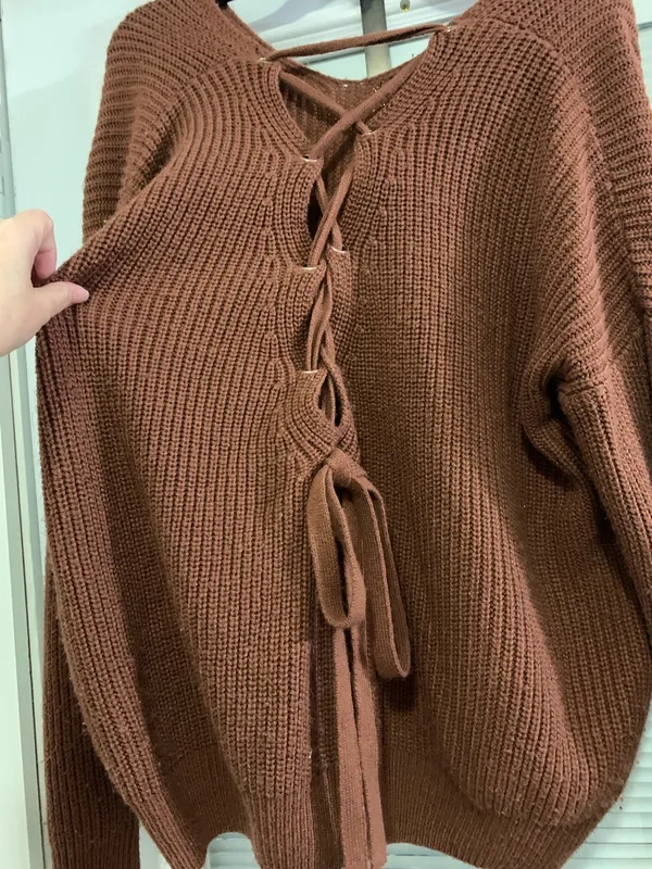Ladies Sz M/L sweater Brown Size M - Image 3