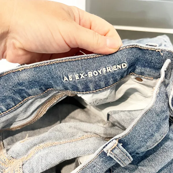 American Eagle AE Ex Boyfriend High Waisted Denim Straight Leg Jeans Blue 00 - Image 3