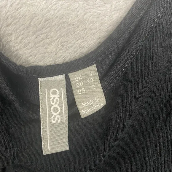 ASOS Top Womens 2 Black V Scoop Neck‎ Tank Organic Cotton Minimal Stretch - Image 5