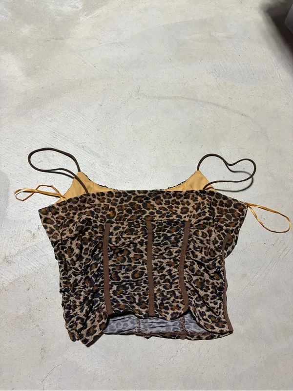 Princess Polly Leopard Print Ruched Cami Top - Brown 4 - Image 7