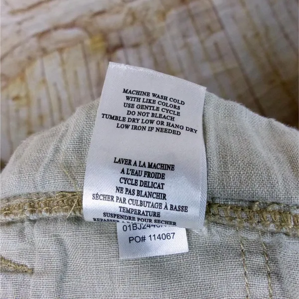 Blank NYC Cargo Pants Womens 27 100% Linen Beige Utility Jogger Pull On Beach - Image 12
