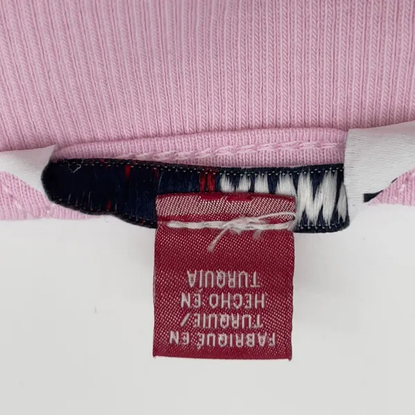 Tommy Jeans Crop Top Women‎ Medium Pink Ribbed Y2K Girly Preppy Ballet Pastel - Image 7
