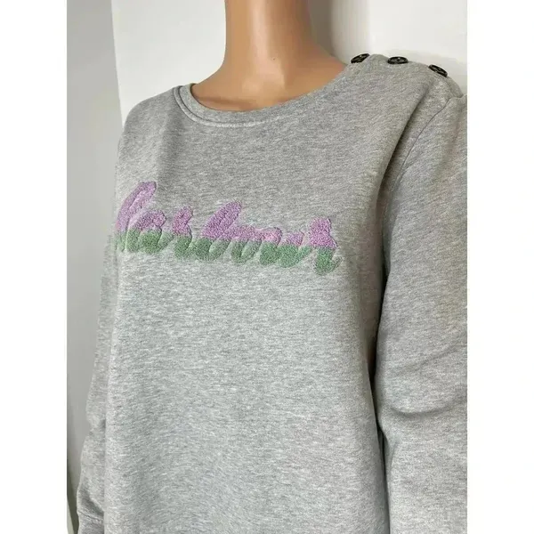 Barbour Poole Overlayer crewneck sweatshirt light gray size 10 NWT - Image 3