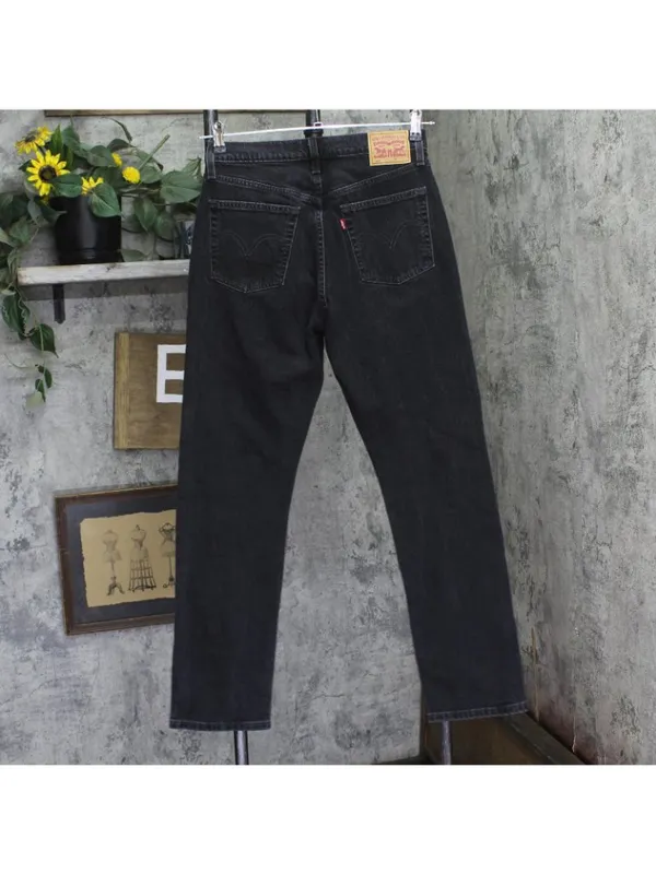 NEW Levi's Original 501 Straight Jeans Button Fly Studded Pocket Black 28x30 - Image 2