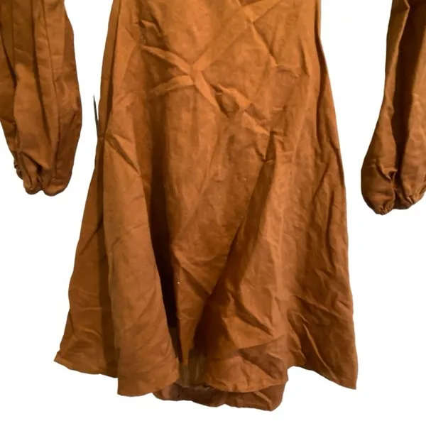 All About May Linen Blend‎ Dress Brown Size 6 - Image 3