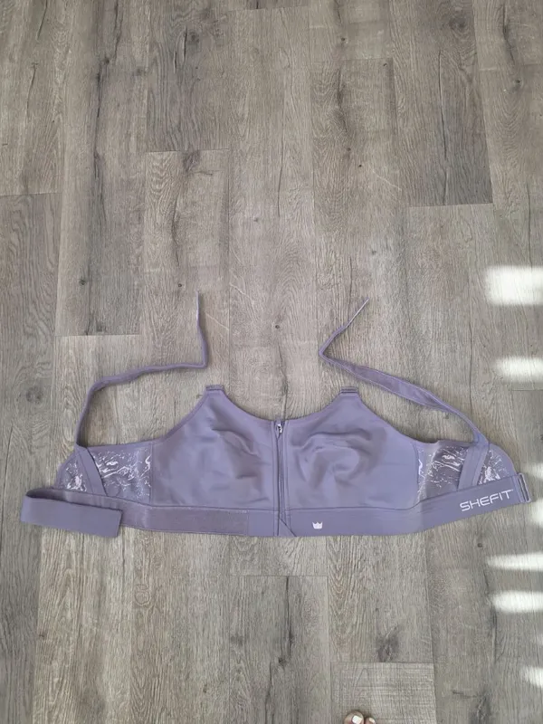 Shefit Ultimate Sports Bra Lilac Adjustable Front Zip High Impact Support XXL - Image 7