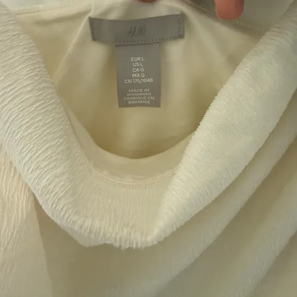 H&M Cream Ruched Cowl Neck Camisole - Image 3