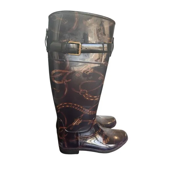 Ralph Lauren Rosalyn 11 Rain Boots Brown/Tan /Pull On Size 5 - Image 7