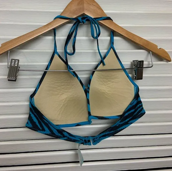 Victoria's Secret MD Turq zebra triangle bikini top - Image 7