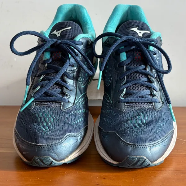 Mizuno Wave Rider 22 Navy Teal Running Shoes Womens 9.5 J1GD183170‎ - Image 4