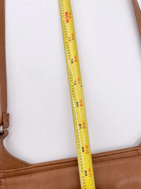 Vintage Fossil Double Sided Flap Crossbody Bag Purse Brown Tan Leather Bohemian - Image 14