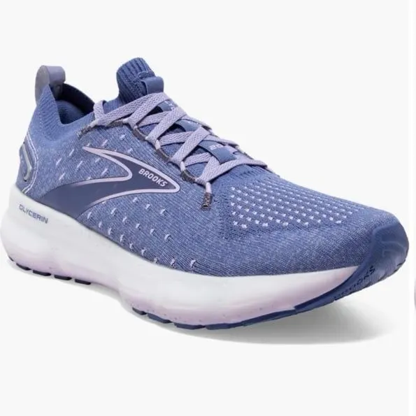 Brooks Glycerin Stealthfit 20 Running Shoe Blue/ Pastel Lilac/ White - Image 2