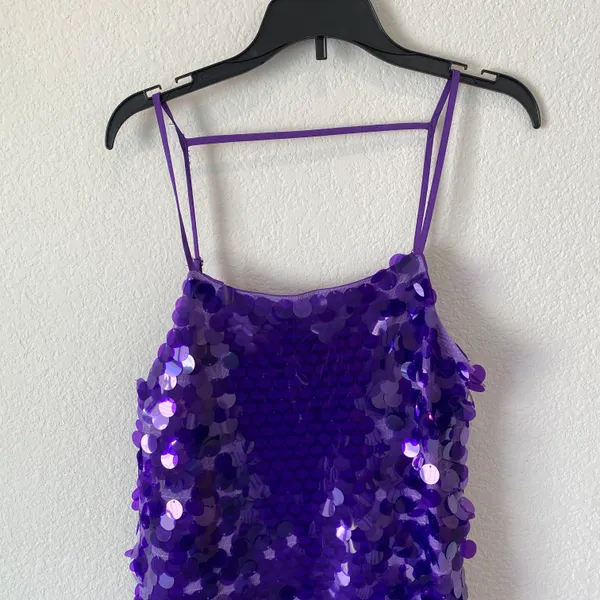 Topshop Sequin Disc Mini Dress in Purple Size 2 NWT - Image 3