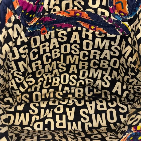 Marc By Marc Jacobs Multicolored Quilted Nylon Tote Bag Chevron Geometric Design - Image 7