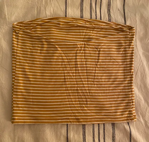 American Eagle Yellow Striped Tube Top - Image 4