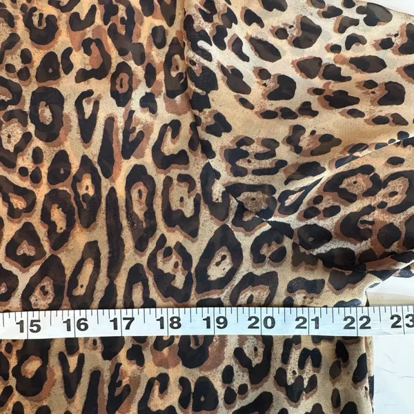 No Boundaries Leopard Print Sheer Blouse Women Large Brown Black Layer Tunic Top - Image 8