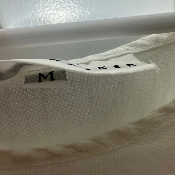 Bryn Walker Tank Top Womens M White Linen Sleeveless Scoop Neck Boxy Lagenlook - Image 4