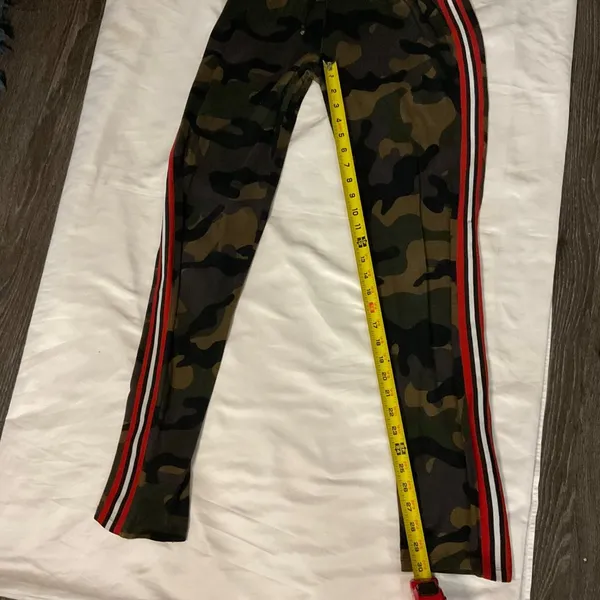 Liz & Sara Camouflage Racing Stripe Drawstring Leisure Pants M Indie Sleaze Rave - Image 7