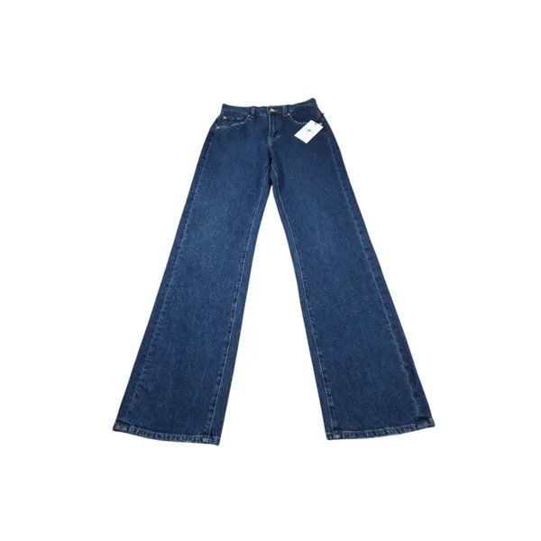 7 For All Mankind Tess Trouser Jeans High Rise Straight Relaxed Blue Size 23 - Image 2