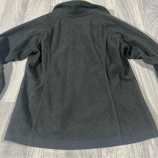 Columbia Charcoal Black Fleece Zip Up Long Sleeve Sweater; Large Women’s - Image 9