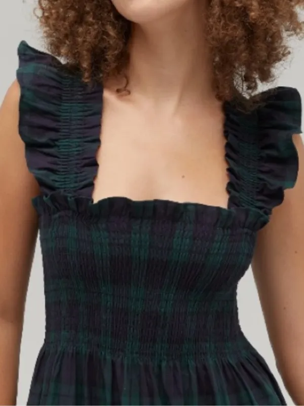 HILL HOUSE HOME THE ELLIE NAP DRESS IN BLACKWATCH TARTAN Small S * - Image 7