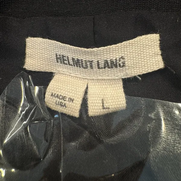 Helmut Lang Womens Asymmetrical Shawl Neck Zip Moto Jacket Size L Black Grunge - Image 8