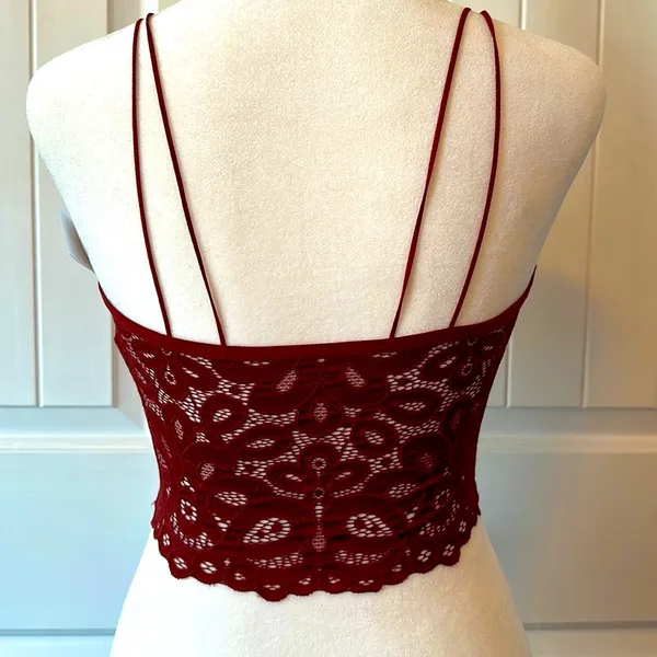 Hollister Lace Red Strappy Bralette - Image 2